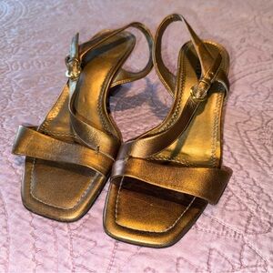 Franco Sarto Metallic Gold Sandals